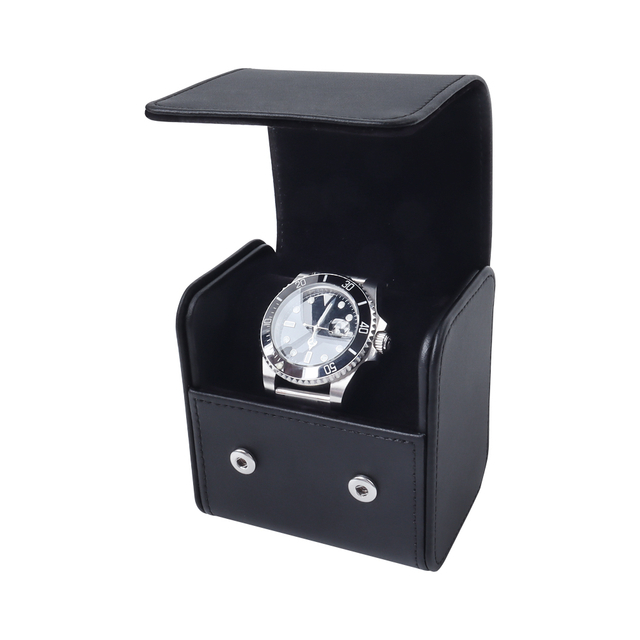 OEM Luxury Black Leather watch boxes Fashion Style with High Quality