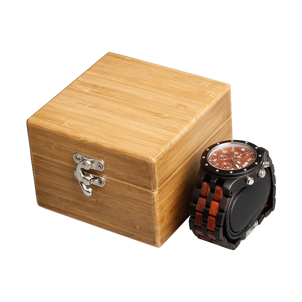 Factory outlet Square Natural Bamboo Watch Box with High Quality