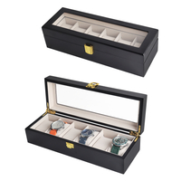 Hot Sell 6 Slot Wooden Watch Boxes With Glass Cover From Watch Box Packaging Manufacturer