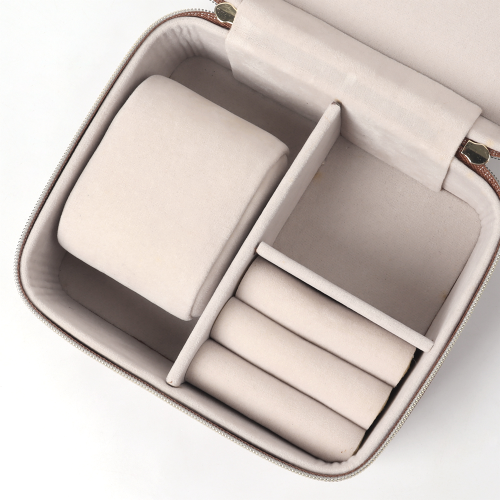 Wholesale Luxury Brown Round Top Grain Leather Watch Box