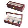 Hot Sell 6 Slot Wooden Watch Boxes With Glass Cover From Watch Box Packaging Manufacturer