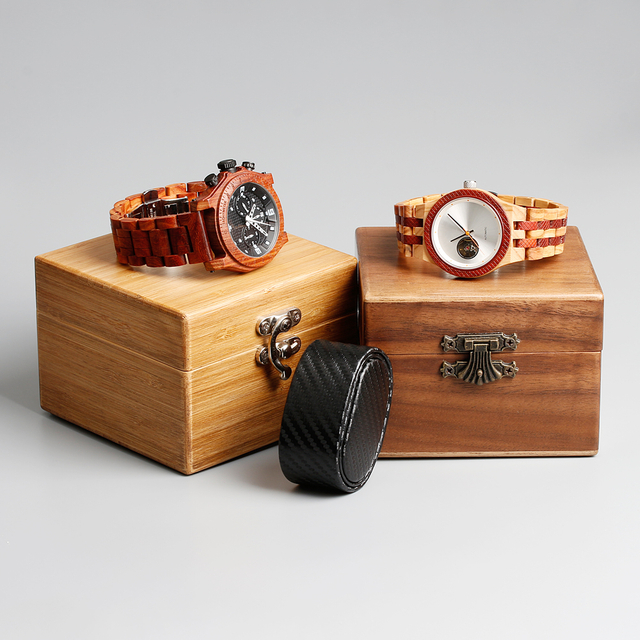 Factory outlet Square Natural Bamboo Watch Box with High Quality