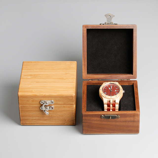 Customize Pure Natural Walnut Wood Watch Box With Your Brand Is Available