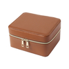 Wholesale Luxury Brown Round Top Grain Leather Watch Box