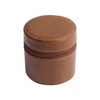 Wholesale Luxury Black and Brown Round Top Grain Leather Watch Box