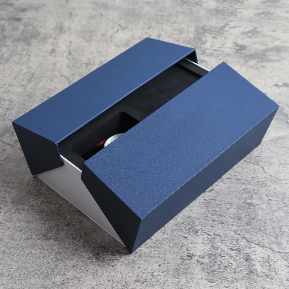 New Design Double-opening Style Paper Display Watch Box
