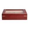 Red Natural Pine Wooden Cigar Boxes with Glass From OVEWOOD Factory