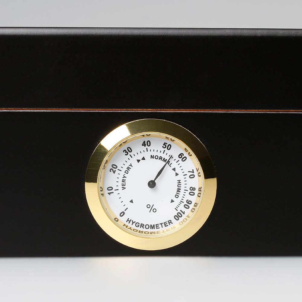 Black Natural Pine Wooden Cigar Boxes with Glass From OVEWOOD Factory