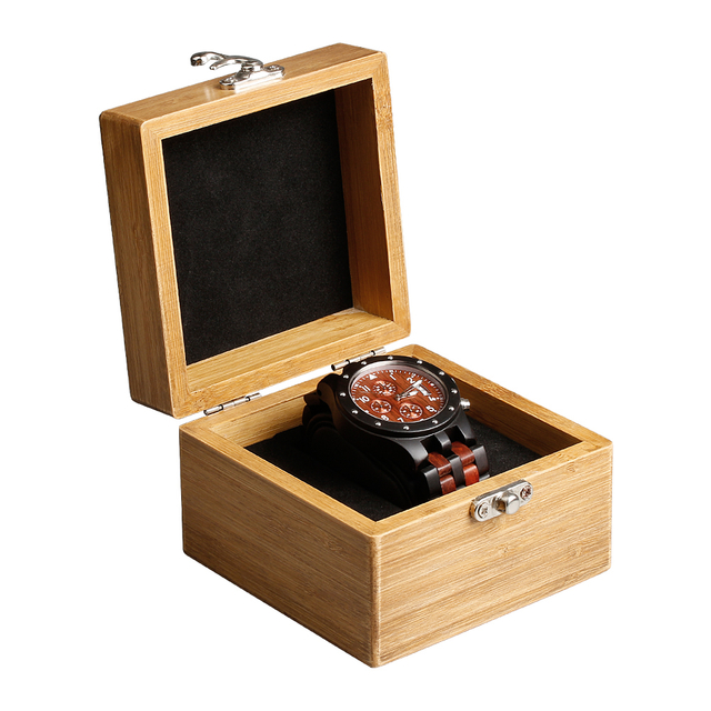Custom Square Natural Bamboo Watch Boxes Factory