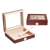 Red Natural Pine Wooden Cigar Boxes with Glass From OVEWOOD Factory