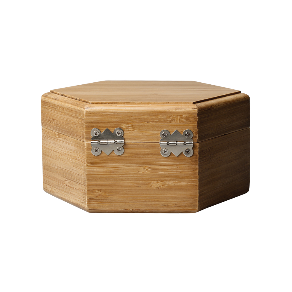 Custom Hexagon Natural Bamboo Watch Boxes with Engraved Logo From OVEWOOD