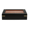 Black Natural Pine Wooden Cigar Boxes with Glass From OVEWOOD Factory