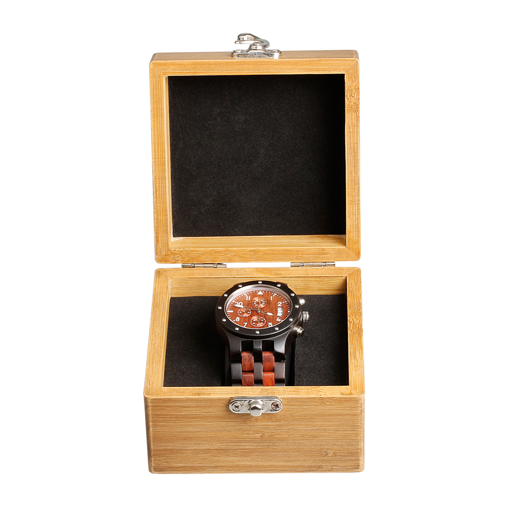 Custom Square Natural Bamboo Watch Boxes Factory