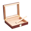 Red Natural Pine Wooden Cigar Boxes with Glass From OVEWOOD Factory