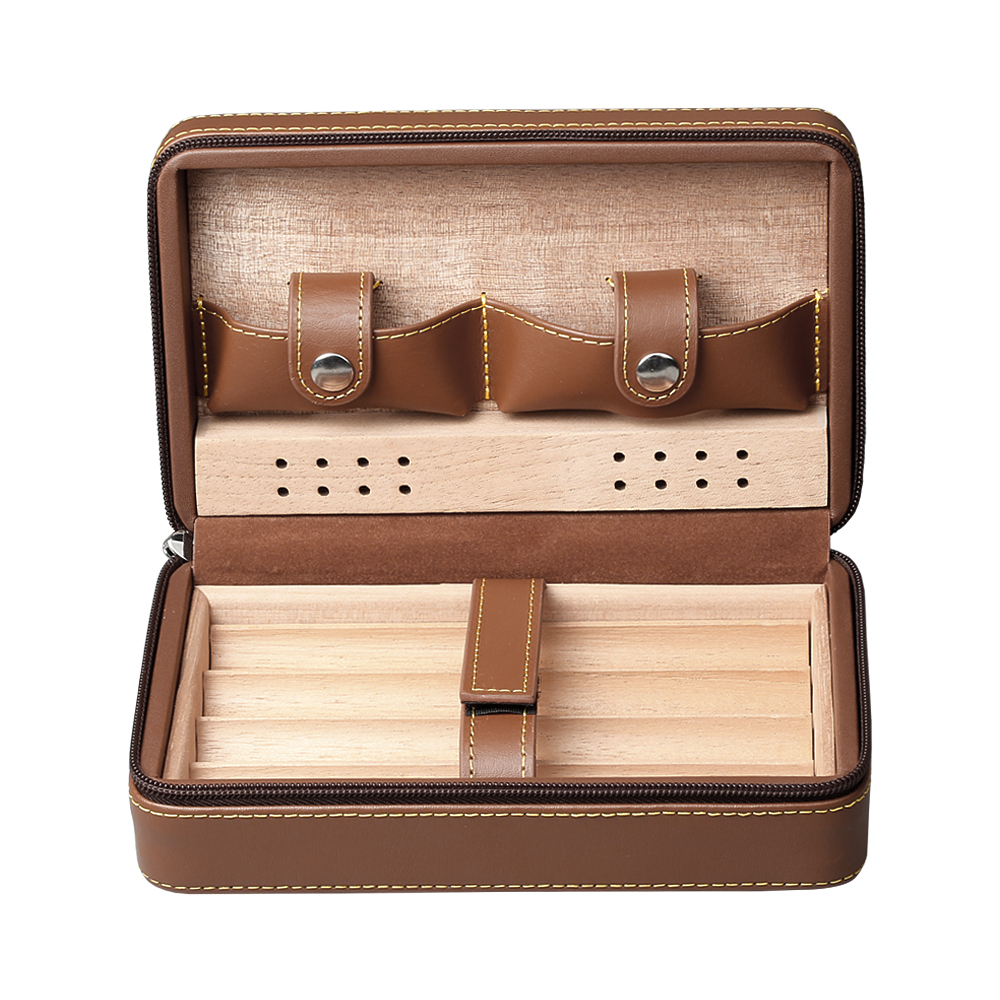 Antique Leather And Natural Pine Wooden Cigar Boxes From OVEWOOD Factory