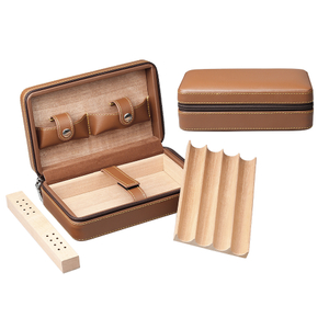 Antique Leather And Natural Pine Wooden Cigar Boxes From OVEWOOD Factory