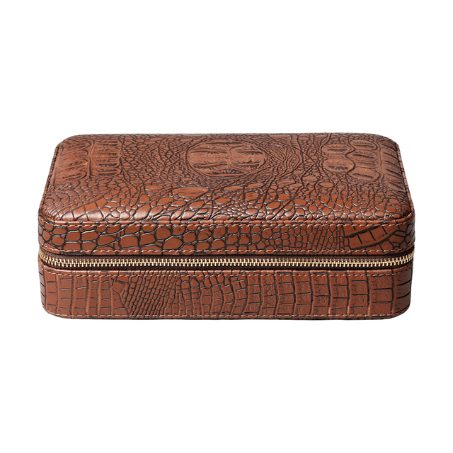 Antique Crocodile Leather And Natural Pine Wooden Cigar Boxes From OVEWOOD Factory
