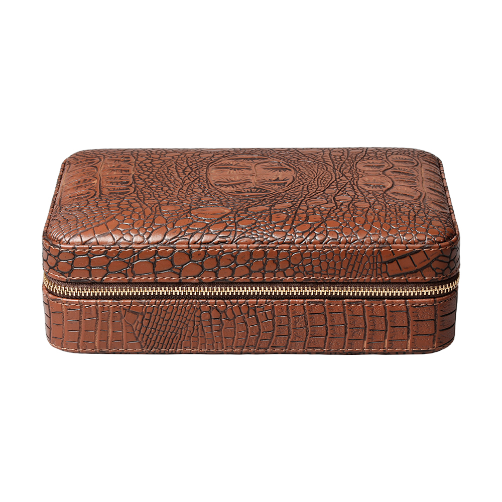 Antique Crocodile Leather And Natural Pine Wooden Cigar Boxes From OVEWOOD Factory
