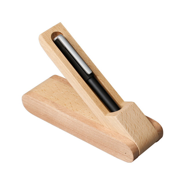 Single Folding Natural Wooden Office Pen Box Manufacturer