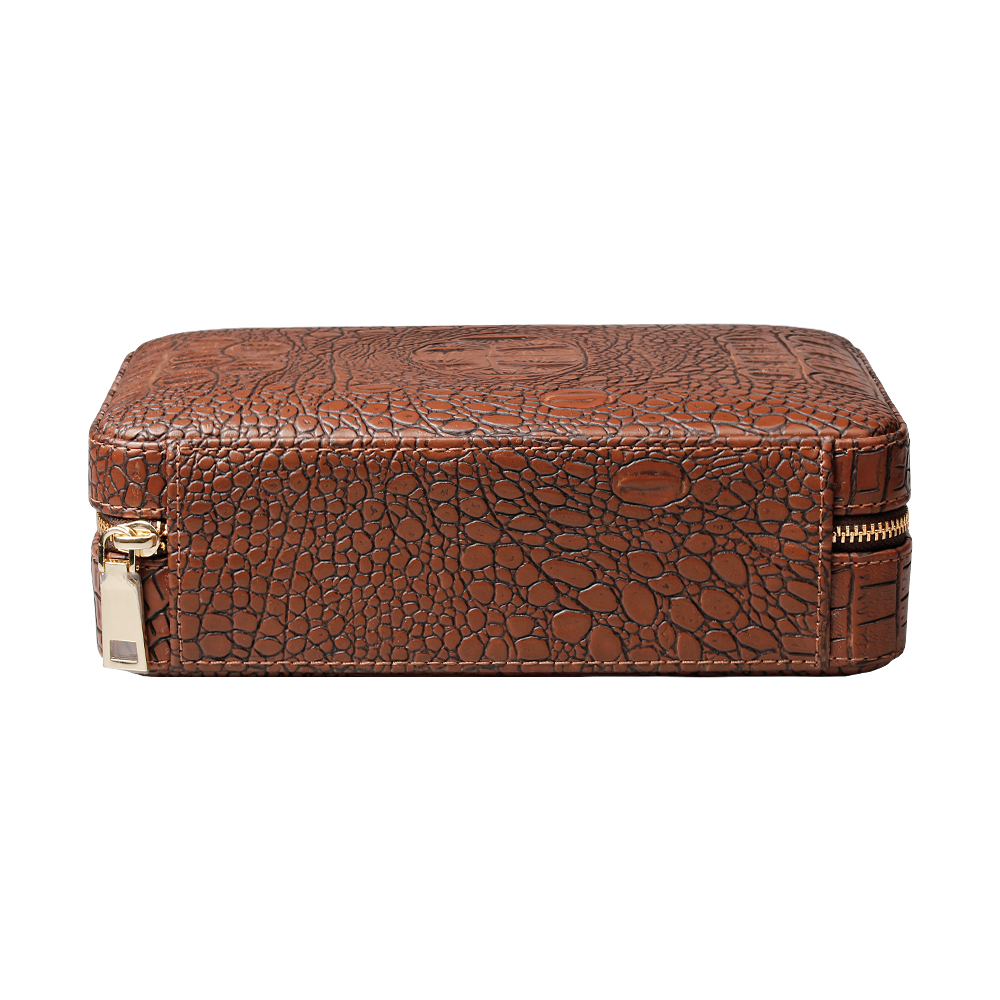 Antique Crocodile Leather And Natural Pine Wooden Cigar Boxes From OVEWOOD Factory