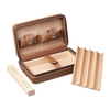 Antique Leather And Natural Pine Wooden Cigar Boxes From OVEWOOD Factory