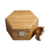 Custom Hexagon Natural Bamboo Watch Boxes with Engraved Logo From OVEWOOD