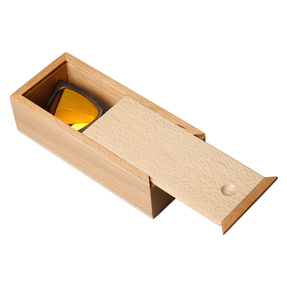 Custom Push-pull Natural Wooden Sunglasses Boxes Manufacturer