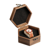 Custom Hexagon Natural Walnut Wooden Watch Boxes Can Engraved Logo From OVEWOOD